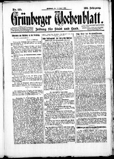 Grünberger Wochenblatt: Zeitung für Stadt und Land, No. 115. (25. Juni 1924)