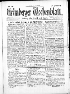 Gr&uuml;nberger Wochenblatt: Zeitung f&uuml;r Stadt und Land, No. 131. (13. Juli 1924)