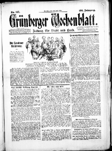 Gr&uuml;nberger Wochenblatt: Zeitung f&uuml;r Stadt und Land, No. 137. (20. Juli 1924)