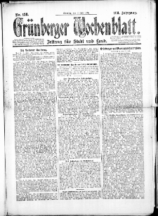 Gr&uuml;nberger Wochenblatt: Zeitung f&uuml;r Stadt und Land, No. 138. (22. Juli 1924)