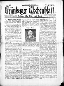 Gr&uuml;nberger Wochenblatt: Zeitung f&uuml;r Stadt und Land, No. 142. (26. Juli 1924)
