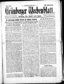Gr&uuml;nberger Wochenblatt: Zeitung f&uuml;r Stadt und Land, No. 143. (27. Juli 1924)