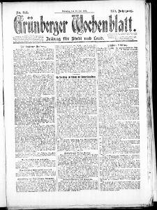 Gr&uuml;nberger Wochenblatt: Zeitung f&uuml;r Stadt und Land, No. 144. (29. Juli 1924)