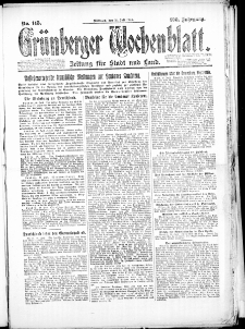 Gr&uuml;nberger Wochenblatt: Zeitung f&uuml;r Stadt und Land, No. 145. (30. Juli 1924)