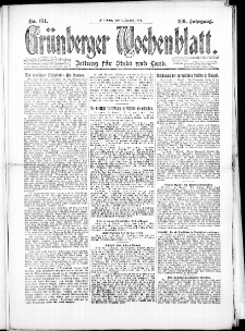 Gr&uuml;nberger Wochenblatt: Zeitung f&uuml;r Stadt und Land, No. 151. (6. August 1924)