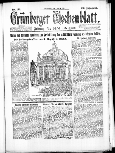 Gr&uuml;nberger Wochenblatt: Zeitung f&uuml;r Stadt und Land, No. 152. (7. August 1924)