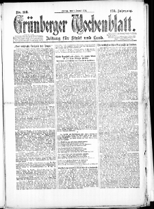 Gr&uuml;nberger Wochenblatt: Zeitung f&uuml;r Stadt und Land, No. 153. (8. August 1924)