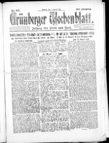 Gr&uuml;nberger Wochenblatt: Zeitung f&uuml;r Stadt und Land, No. 155. (10. August 1924)