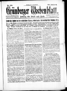 Gr&uuml;nberger Wochenblatt: Zeitung f&uuml;r Stadt und Land, No. 156. (12. August 1924)