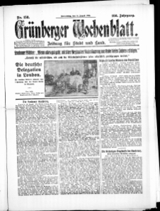 Grünberger Wochenblatt: Zeitung für Stadt und Land, No. 158. (14. August 1924)