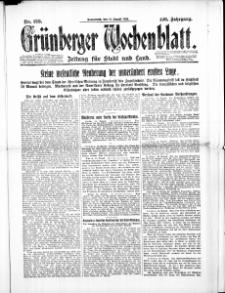 Gr&uuml;nberger Wochenblatt: Zeitung f&uuml;r Stadt und Land, No. 160. (16. August 1924)
