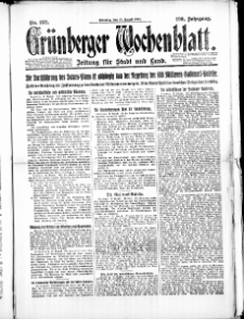 Gr&uuml;nberger Wochenblatt: Zeitung f&uuml;r Stadt und Land, No. 162. (19. August 1924)