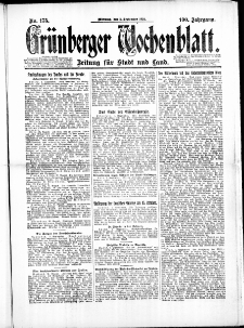 Gr&uuml;nberger Wochenblatt: Zeitung f&uuml;r Stadt und Land, No. 175. (3. September 1924)