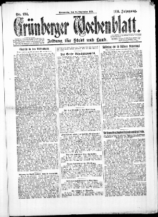 Gr&uuml;nberger Wochenblatt: Zeitung f&uuml;r Stadt und Land, No. 194. (25. September 1924)