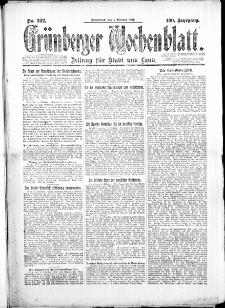 Gr&uuml;nberger Wochenblatt: Zeitung f&uuml;r Stadt und Land, No. 202. (4. Oktober 1924)