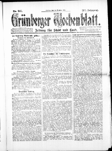 Grünberger Wochenblatt: Zeitung für Stadt und Land, No. 207. (10. Oktober 1924)