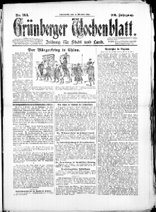 Gr&uuml;nberger Wochenblatt: Zeitung f&uuml;r Stadt und Land, No. 208. (11. Oktober 1924)