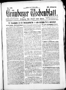 Gr&uuml;nberger Wochenblatt: Zeitung f&uuml;r Stadt und Land, No. 209. (12. Oktober 1924)