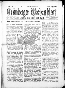 Gr&uuml;nberger Wochenblatt: Zeitung f&uuml;r Stadt und Land, No. 213. (17. Oktober 1924)