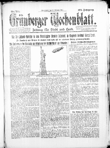 Gr&uuml;nberger Wochenblatt: Zeitung f&uuml;r Stadt und Land, No. 214. (18. Oktober 1924)