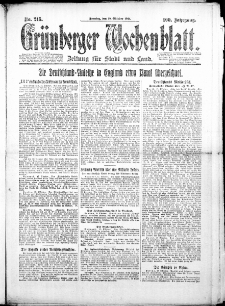 Grünberger Wochenblatt: Zeitung für Stadt und Land, No. 215. (18. Oktober 1924)