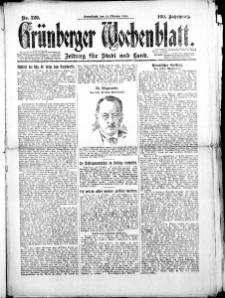 Gr&uuml;nberger Wochenblatt: Zeitung f&uuml;r Stadt und Land, No. 220. (25. Oktober 1924)