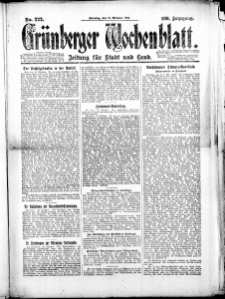 Gr&uuml;nberger Wochenblatt: Zeitung f&uuml;r Stadt und Land, No. 222. (28. Oktober 1924)