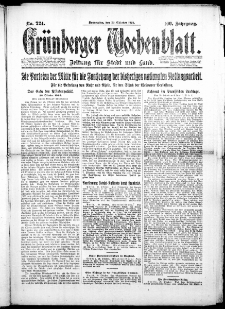 Gr&uuml;nberger Wochenblatt: Zeitung f&uuml;r Stadt und Land, No. 224. (30. Oktober 1924)