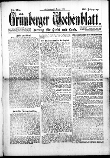 Grünberger Wochenblatt: Zeitung für Stadt und Land, No. 225. (31. Oktober 1924)
