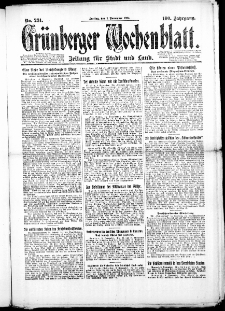 Grünberger Wochenblatt: Zeitung für Stadt und Land, No. 231. (7. November 1924)