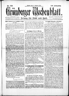Gr&uuml;nberger Wochenblatt: Zeitung f&uuml;r Stadt und Land, No. 239. (16. November 1924)