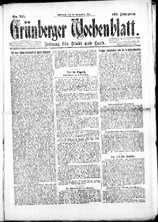 Grünberger Wochenblatt: Zeitung für Stadt und Land, No. 241. (19. November 1924)