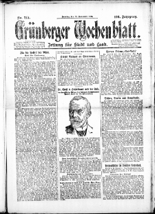 Gr&uuml;nberger Wochenblatt: Zeitung f&uuml;r Stadt und Land, No. 244. (23. November 1924)
