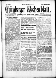 Gr&uuml;nberger Wochenblatt: Zeitung f&uuml;r Stadt und Land, No. 250. (30. November 1924)