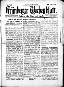 Gr&uuml;nberger Wochenblatt: Zeitung f&uuml;r Stadt und Land, No. 253. (4. Dezember 1924)