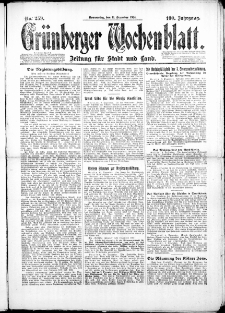 Gr&uuml;nberger Wochenblatt: Zeitung f&uuml;r Stadt und Land, No. 259. (11. Dezember 1924)