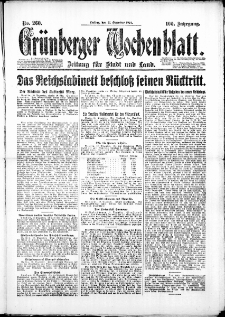 Gr&uuml;nberger Wochenblatt: Zeitung f&uuml;r Stadt und Land, No. 260. (12. Dezember 1924)