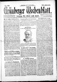 Gr&uuml;nberger Wochenblatt: Zeitung f&uuml;r Stadt und Land, No. 265. (18. Dezember 1924)