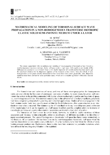 Mathematical modeling of torsional surface wave propagation in a non-homogeneous transverse isotropic elastic solid semi-infinite medium under a layer
