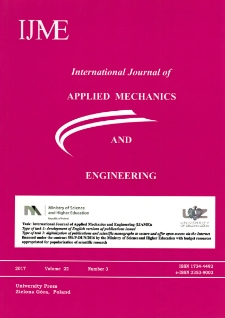 International Journal of Applied Mechanics and Engineering (IJAME), volume 22, number 3 (2017) - spis treści