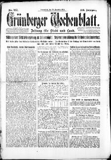 Gr&uuml;nberger Wochenblatt: Zeitung f&uuml;r Stadt und Land, No. 267. (20. Dezember 1924)