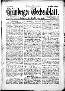Gr&uuml;nberger Wochenblatt: Zeitung f&uuml;r Stadt und Land, No. 269. (23. Dezember 1924)