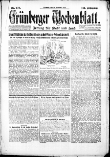 Gr&uuml;nberger Wochenblatt: Zeitung f&uuml;r Stadt und Land, No. 270. (24. Dezember 1924)