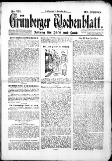 Gr&uuml;nberger Wochenblatt: Zeitung f&uuml;r Stadt und Land, No. 272. (28. Dezember 1924)
