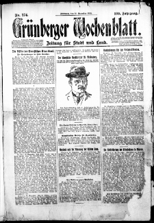 Gr&uuml;nberger Wochenblatt: Zeitung f&uuml;r Stadt und Land, No. 274. (31. Dezember 1924)
