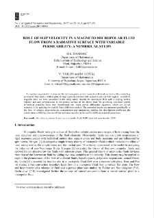 Role of slip velocity in a magneto-micropolar fluid flow from a radiative surface with variable permeability: a numerical study