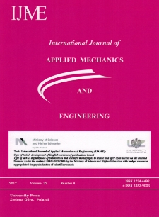 International Journal of Applied Mechanics and Engineering (IJAME), volume 22, number 4 (2017) - Contents