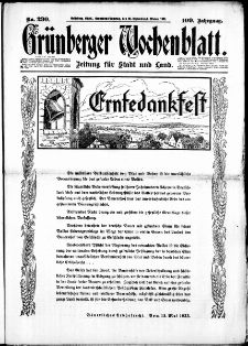 Grünberger Wochenblatt: Zeitung für Stadt und Land, No. 230. (30. September 1933)