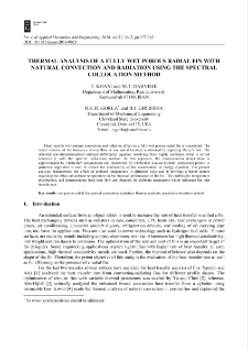 Thermal analysis of a fully wet porous radial fin with natural convection and radiation using the spectral collocation method