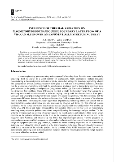 Influence of thermal radiation on magnetohydrodynamic (MHD) boundary layer flow of a viscous fluid over an exponentially stretching sheet